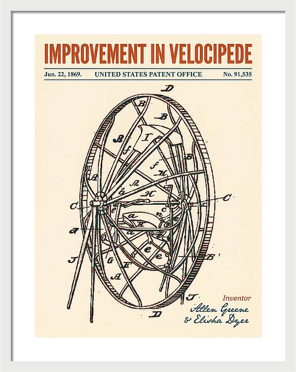 Velocipede Retro Patent Us91535a