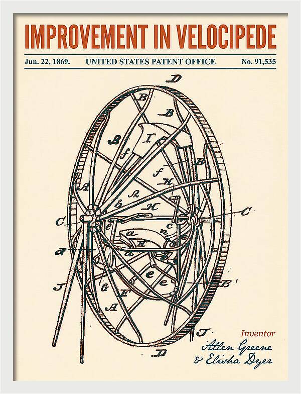 Velocipede Retro Patent Us91535a