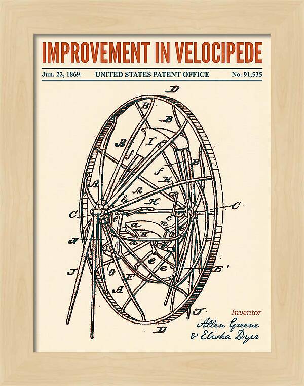 Velocipede Retro Patent Us91535a
