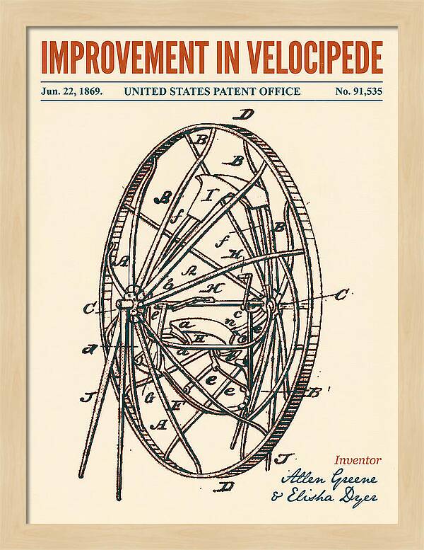 Velocipede Retro Patent Us91535a