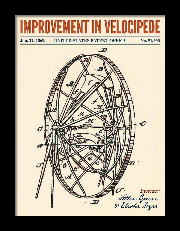 Velocipede Retro Patent Us91535a