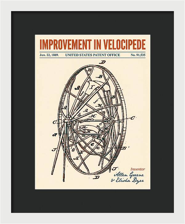Velocipede Retro Patent Us91535a