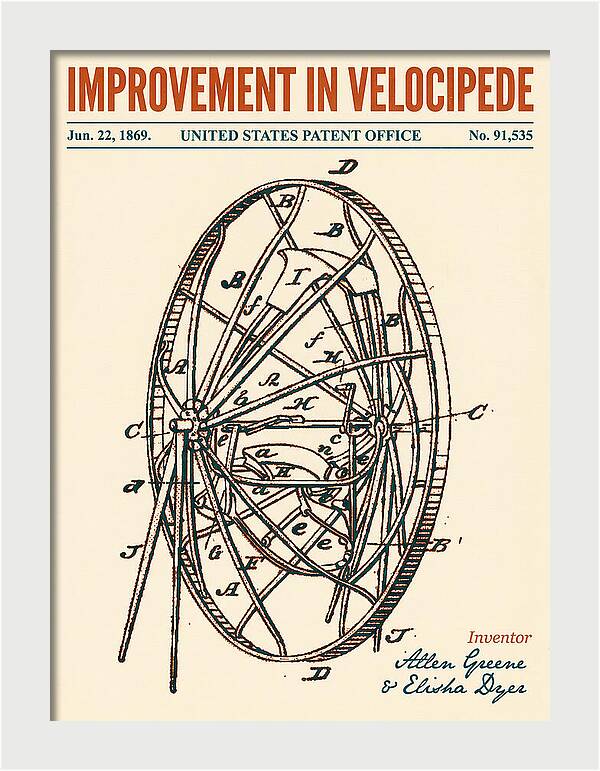 Velocipede Retro Patent Us91535a