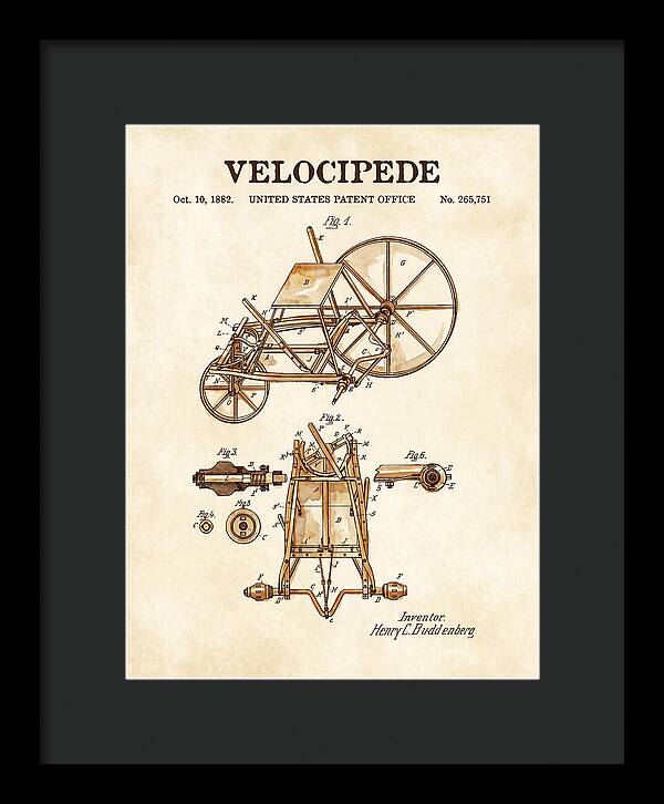 Velocipede Watercolor Patent Us265751a