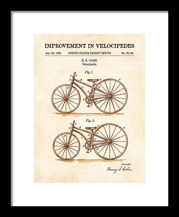 Velocipede Watercolor Patent Us89128a