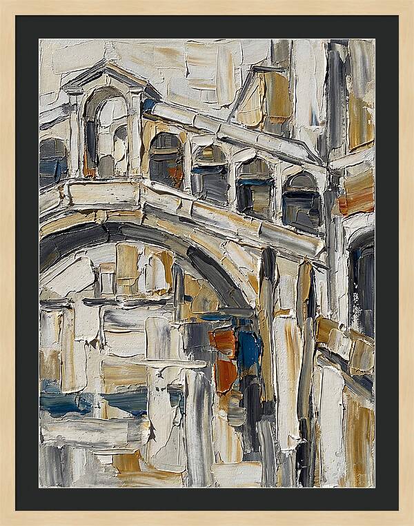 Venetian Bridge In Palette Knife Style