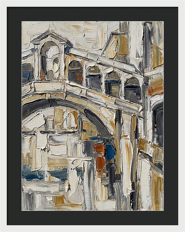 Venetian Bridge In Palette Knife Style