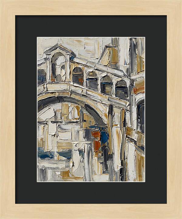 Venetian Bridge In Palette Knife Style