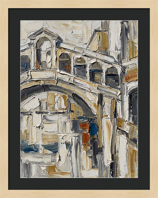 Venetian Bridge In Palette Knife Style