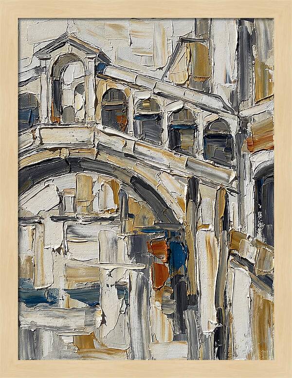 Venetian Bridge In Palette Knife Style