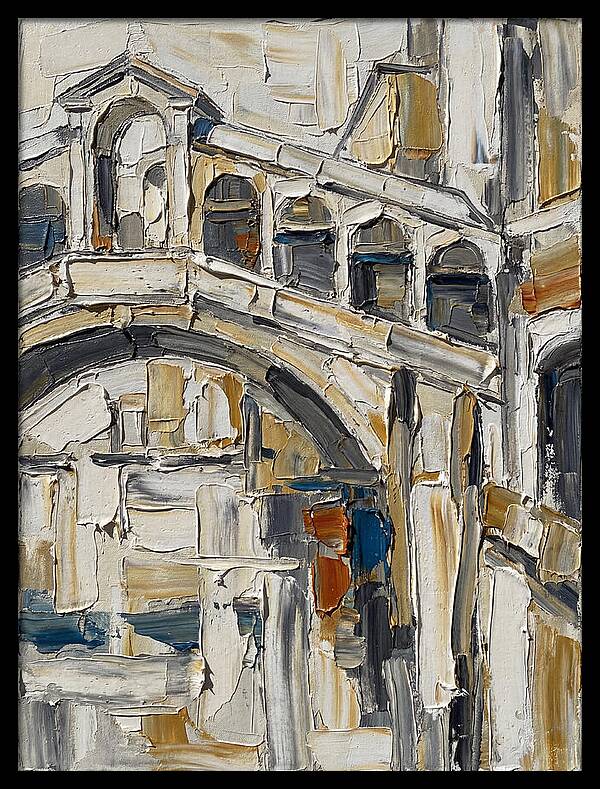 Venetian Bridge In Palette Knife Style