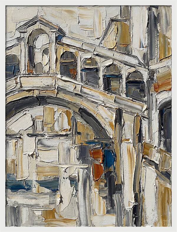 Venetian Bridge In Palette Knife Style