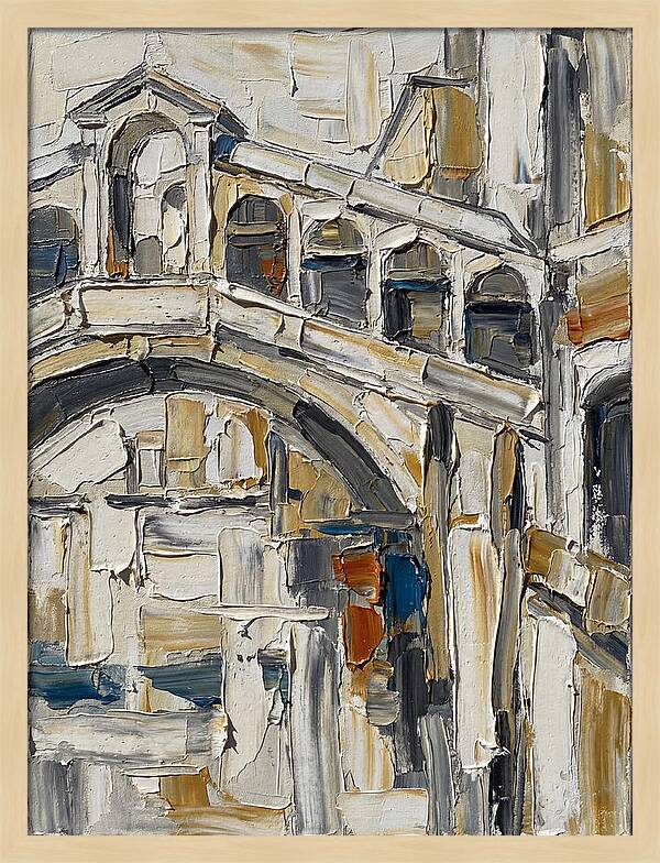 Venetian Bridge In Palette Knife Style