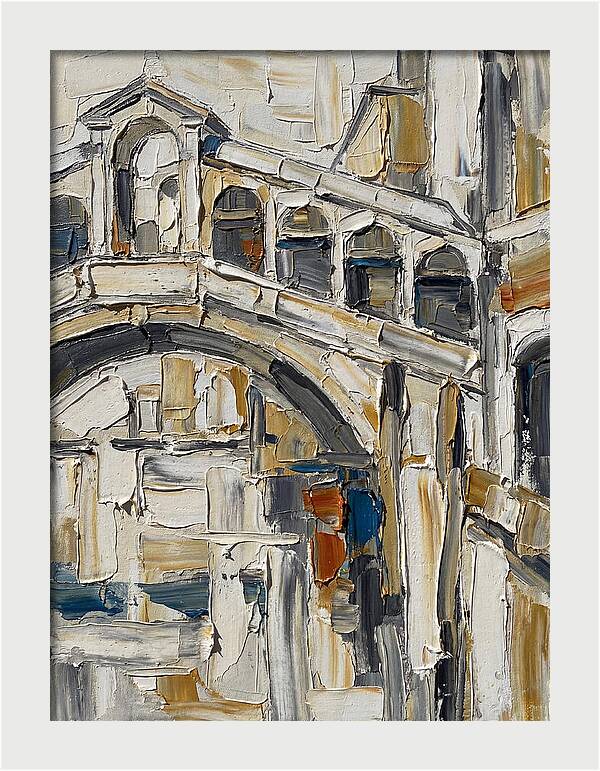 Venetian Bridge In Palette Knife Style