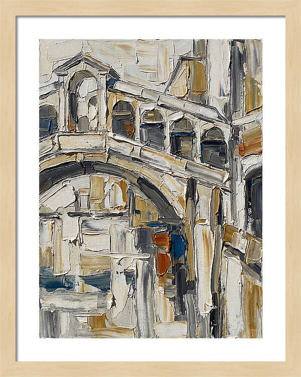 Venetian Bridge In Palette Knife Style