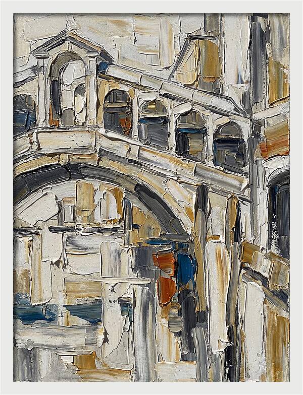 Venetian Bridge In Palette Knife Style