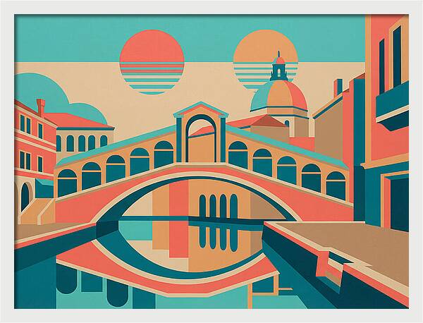 Venetian Bridge In Pop Art Style