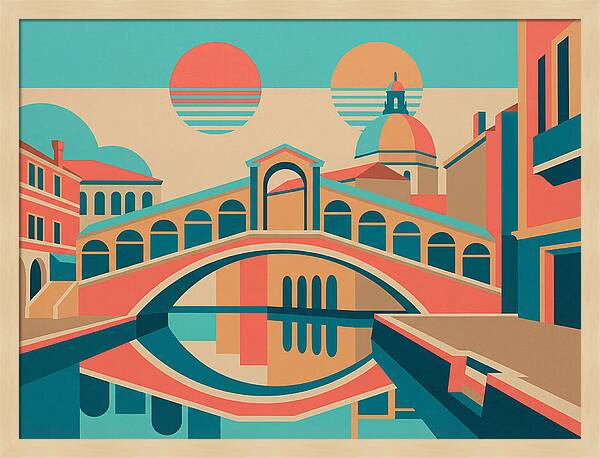 Venetian Bridge In Pop Art Style