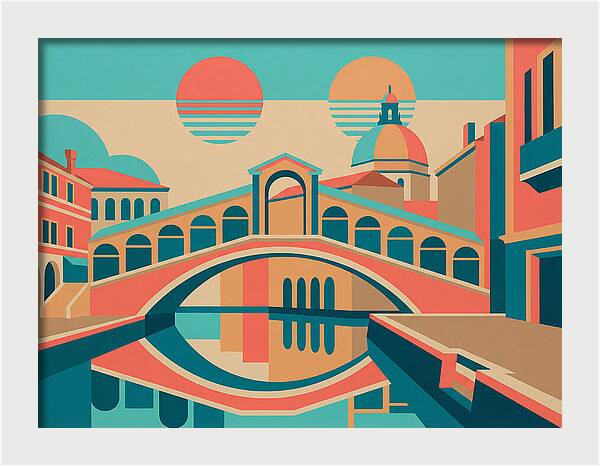 Venetian Bridge In Pop Art Style