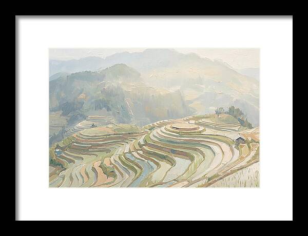 Vertical Rice Terraces In Mist