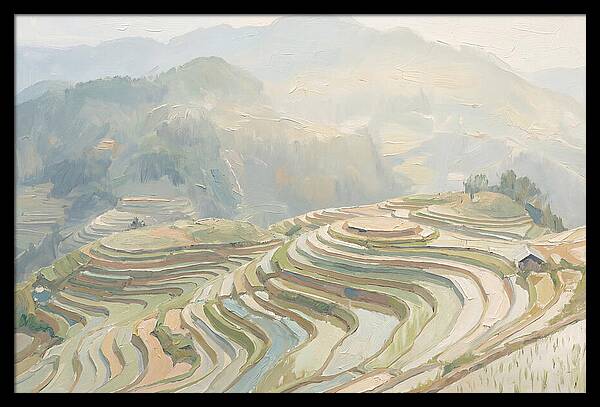 Vertical Rice Terraces In Mist