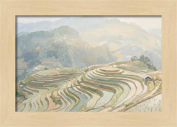 Vertical Rice Terraces In Mist
