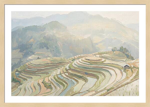 Vertical Rice Terraces In Mist