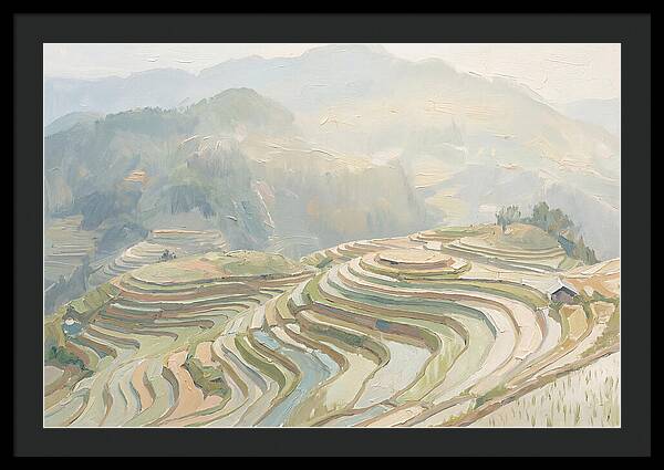 Vertical Rice Terraces In Mist
