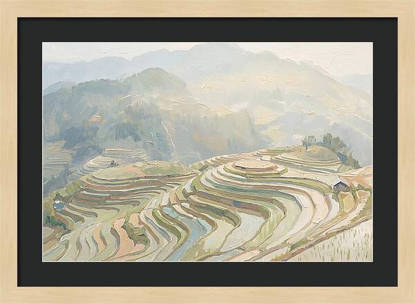 Vertical Rice Terraces In Mist