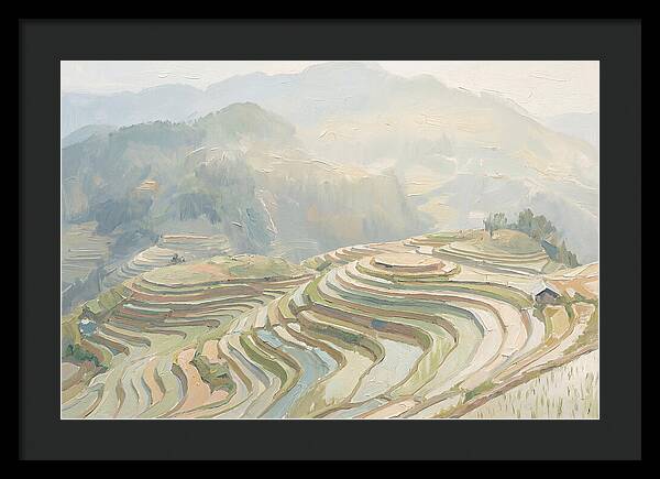 Vertical Rice Terraces In Mist