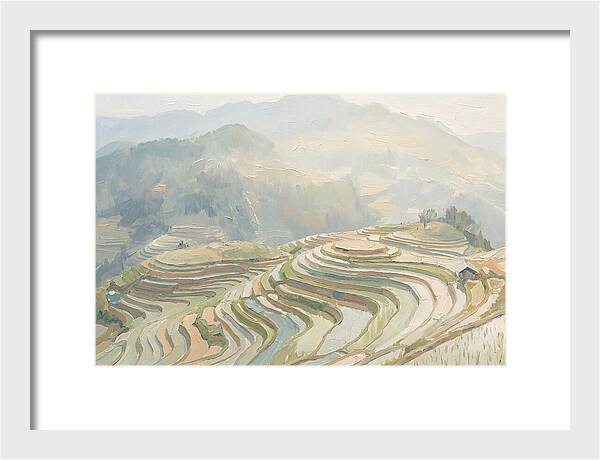 Vertical Rice Terraces In Mist