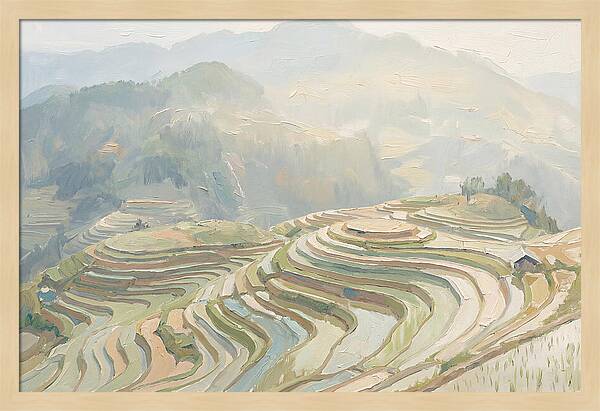 Vertical Rice Terraces In Mist