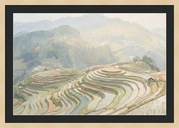 Vertical Rice Terraces In Mist