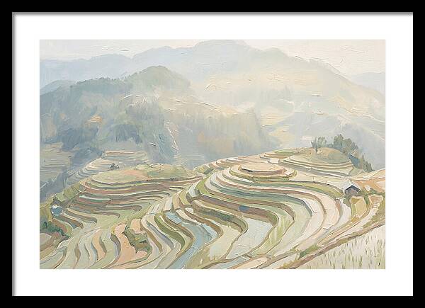 Vertical Rice Terraces In Mist