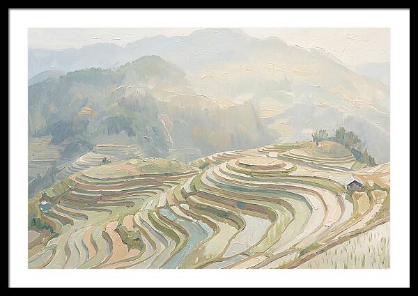 Vertical Rice Terraces In Mist