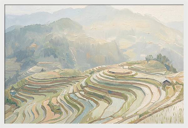 Vertical Rice Terraces In Mist