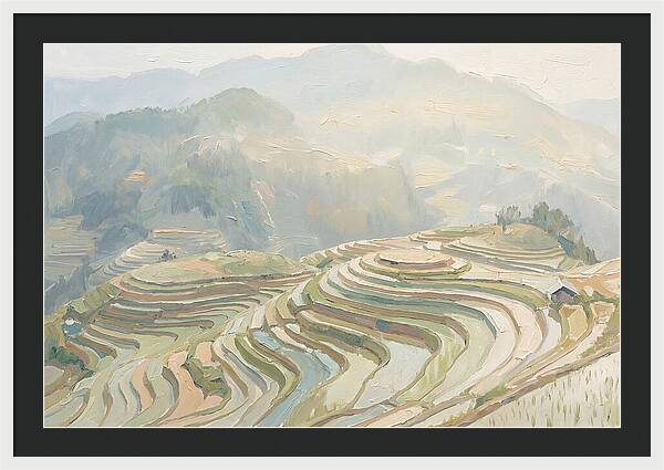 Vertical Rice Terraces In Mist