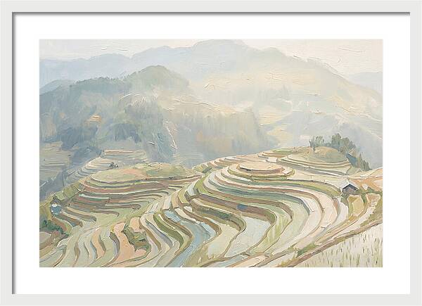 Vertical Rice Terraces In Mist