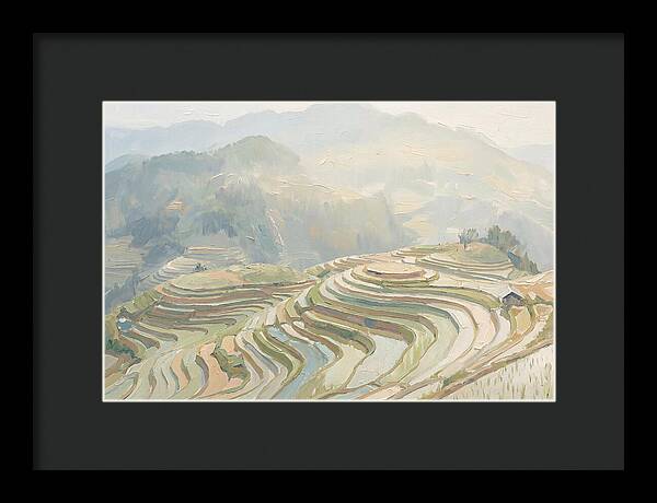 Vertical Rice Terraces In Mist