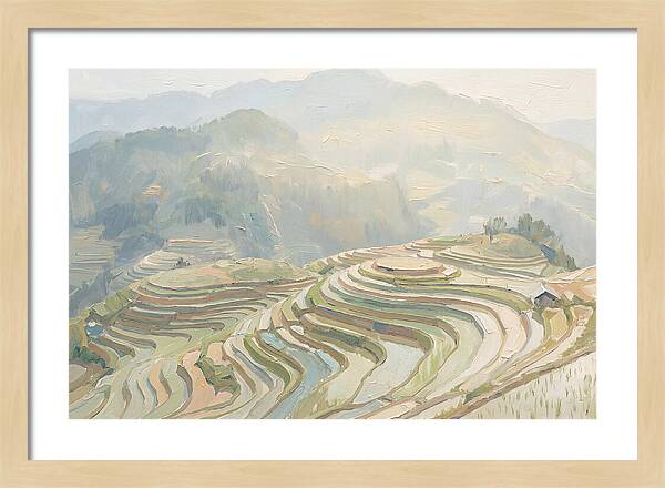 Vertical Rice Terraces In Mist