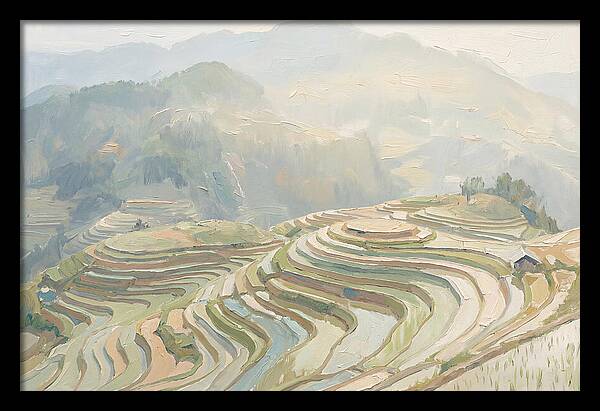 Vertical Rice Terraces In Mist