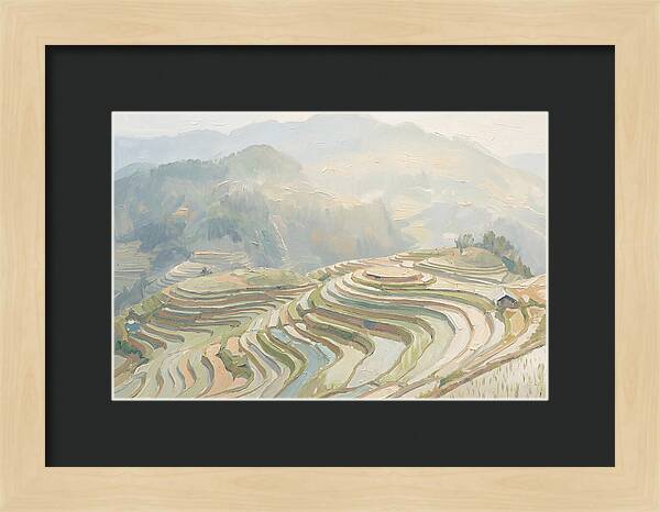 Vertical Rice Terraces In Mist
