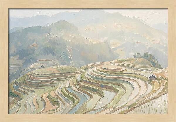 Vertical Rice Terraces In Mist