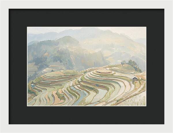 Vertical Rice Terraces In Mist