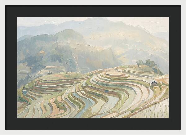 Vertical Rice Terraces In Mist
