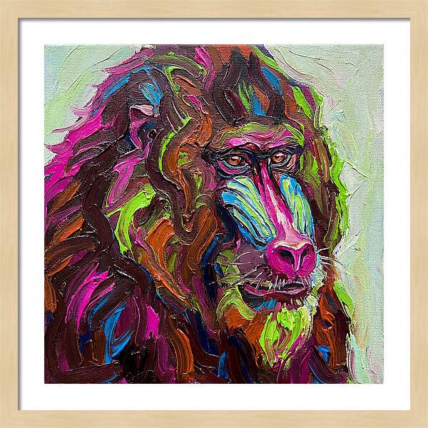 Vibrant Baboon Portrait