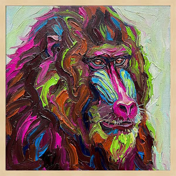 Vibrant Baboon Portrait