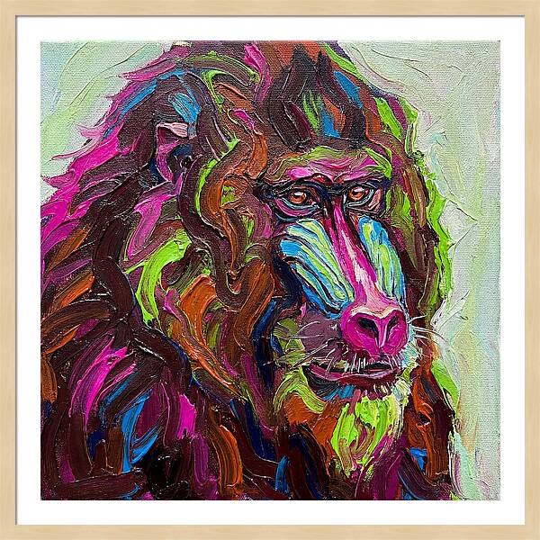Vibrant Baboon Portrait