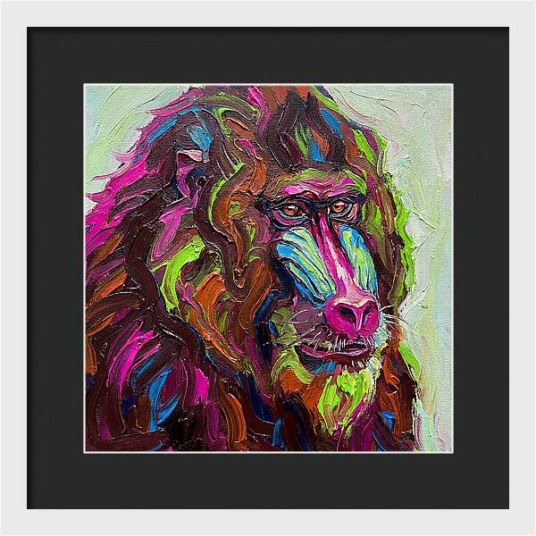 Vibrant Baboon Portrait