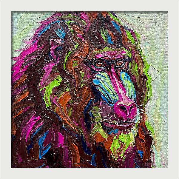 Vibrant Baboon Portrait